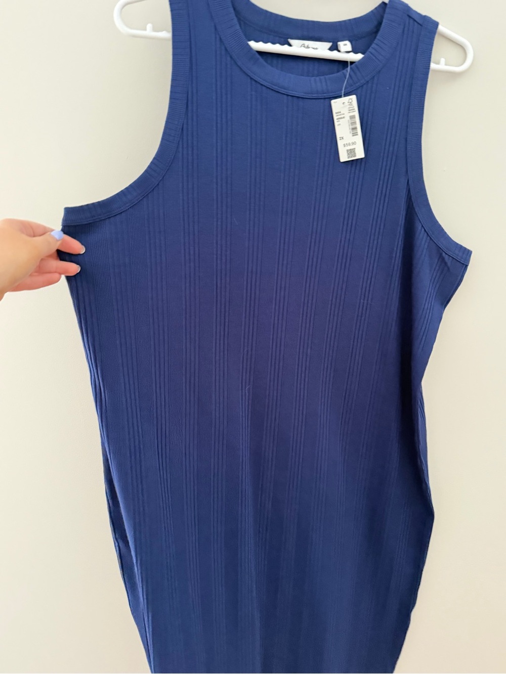 Reitmans Navy Blue Ribbed Midi Dress - Picture 3 of 4